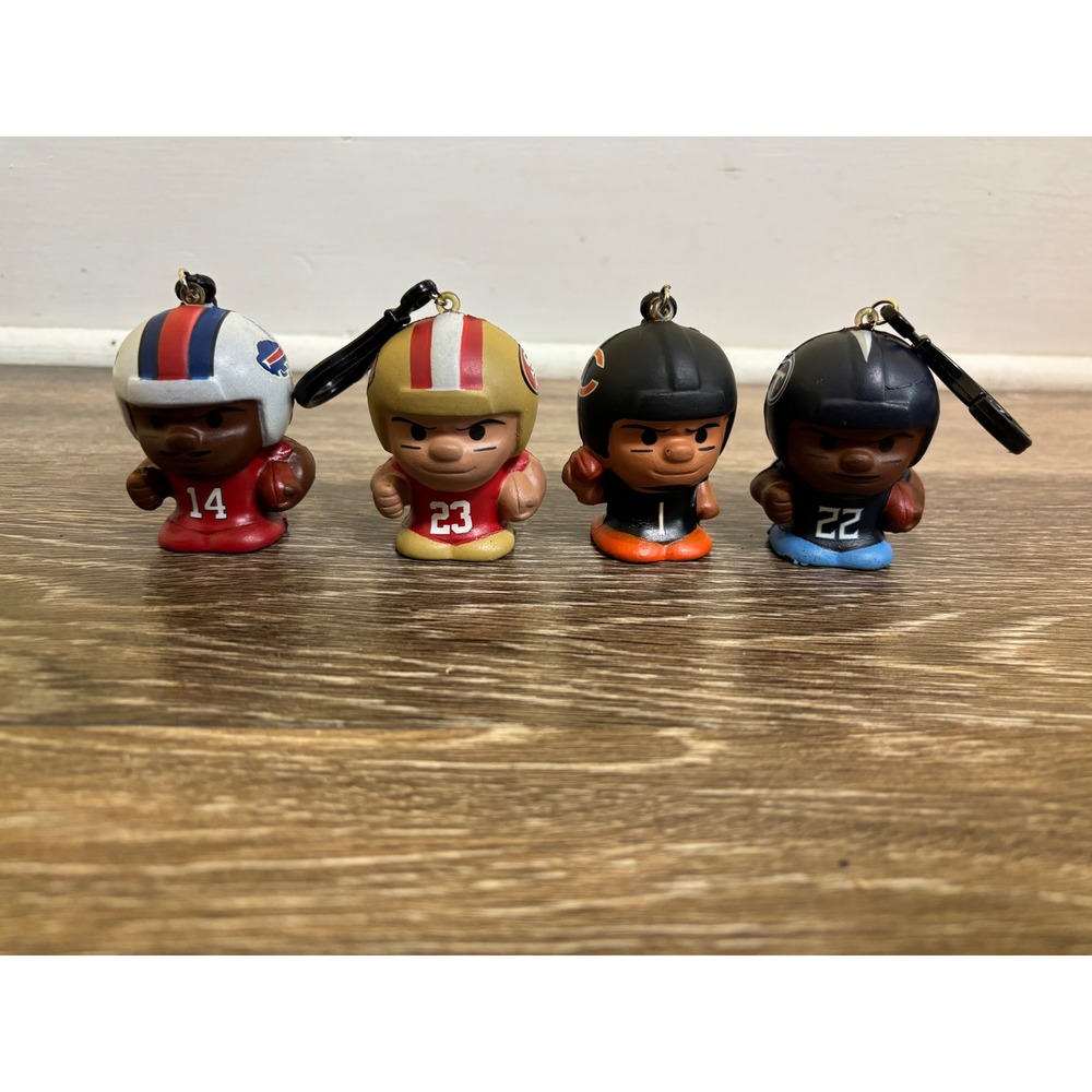 Teenymates Lot‎ 4 NFL Football Team Player Keychains - Bills,49ers ,Bears